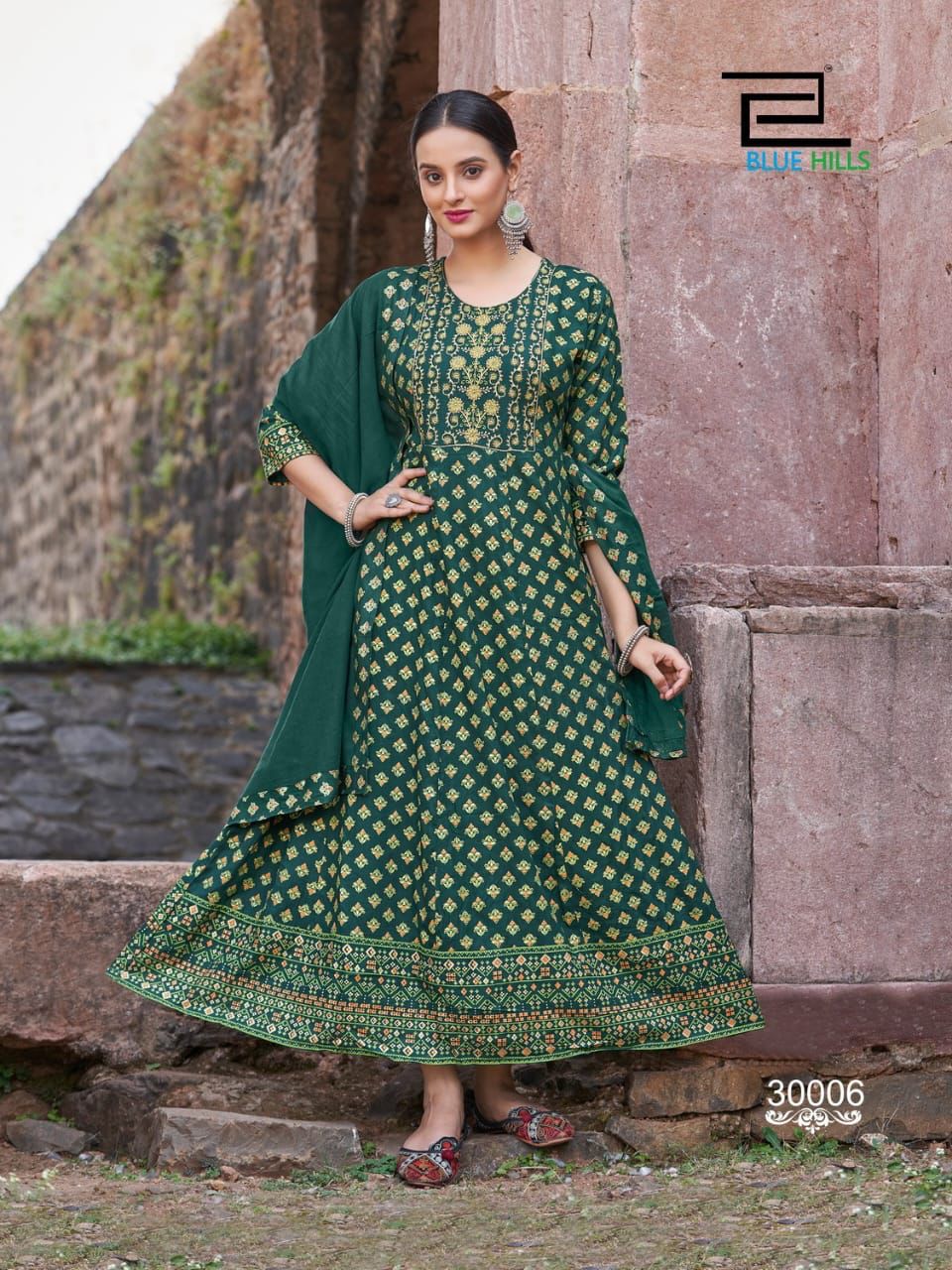 Glamour Vol 30 By Blue Hills Long Anarkali Kurtis With Dupatta
